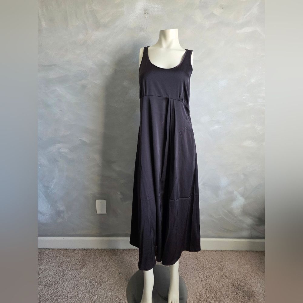 Rachel Zoe Women's L Purple Satin Empire Waist Scoop Neck Maxi Dress